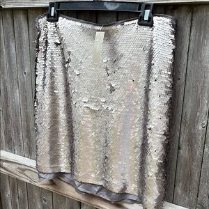 J. Crew silver Sequin Knee-Length Skirt